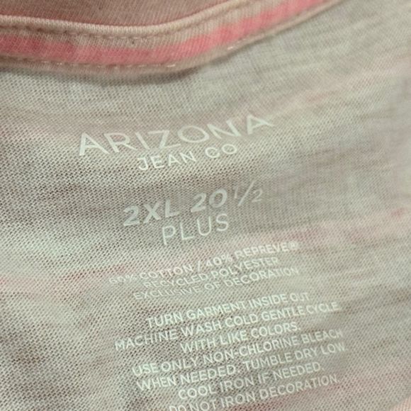 Arizona Jeans Co Women’s Pink Short Sleeve Tunic Shirt 2XL Summer - Picture 3 of 6